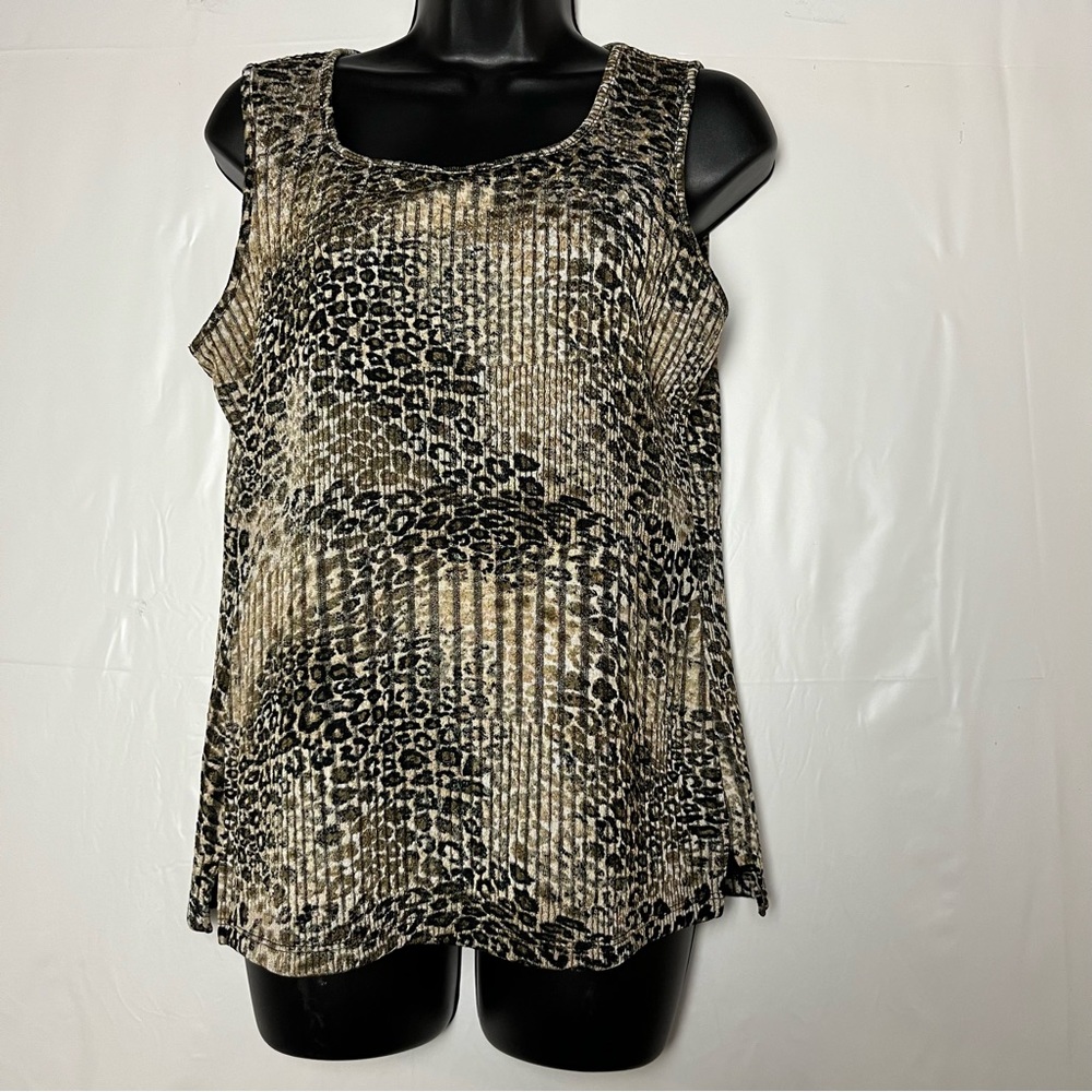 5/$30 Jasper women sleeveless stretch animal print blouse size small - Picture 1 of 15